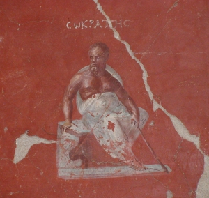 Τοιχογραφία του Σωκράτη σε σπίτι που χρονολογείται ανάμεσα στον 1ο και στον 5ο αιώνα. 