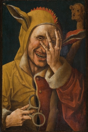 «Τρελός που γελά». Ελαιογραφία που χρονολογείται περίπου στα 1500 ζωγράφου της πρώιμης φλαμανδικής περιόδου, πιθανότατα του Jacob Cornelisz van Oostsanen.