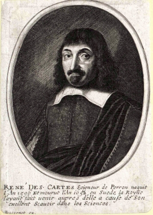 O Ρενέ Ντεκάρτ (1596-1650) –ή Καρτέσιος– σε χαρακτικό του Balthasar Moncornet. Ο Αλέξης Παπάζογλου στηρίζεται στις παρατηρήσεις για τον ρόλο της λειτουργίας των αισθήσεων στον στοχασμό του ρασιοναλιστή Ντεκάρτ για να καταδείξει ότι εμπειρία και ορθός λόγος  φανερώνουν την ένδεια των θεωριών συνωμοσίας.  