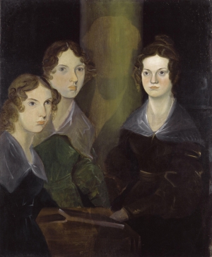 Οι αδελφές Μπροντέ (Ανν, Έμιλυ και Σάρλοτ), ζωγραφισμένες περί το 1834 από τον αδελφό τους, Μπράνγουελ Μπροντέ.  
