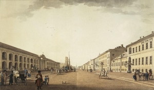 Η λεωφόρος Νιέφσκι της Πετρούπολης το 1799, όπως την απαθανάτισε ο ζωγράφος Μπέντζαμιν Πάτερσεν.  