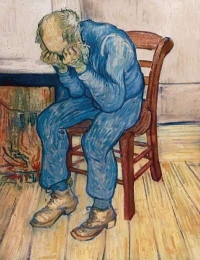  Vincent van Gogh, &Theta;&lambda;&iota;&mu;&mu;έ&nu;&omicron;&sigmaf; &gamma;έ&rho;&omicron;&nu;&tau;&alpha;&sigmaf; (&Sigma;&tau;&omicron; &kappa;&alpha;&tau;ώ&phi;&lambda;&iota; &tau;&eta;&sigmaf; &alpha;&iota;&omega;&nu;&iota;ό&tau;&eta;&tau;&alpha;&sigmaf;), &lambda;ά&delta;&iota; &sigma;&epsilon; &kappa;&alpha;&mu;&beta;ά, 80 x 64 &epsilon;&kappa;., 1890