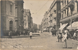 Η λεωφόρος Gare de Ramleh της Αλεξάνδρειας, Εικόνα από καρτ ποστάλ.