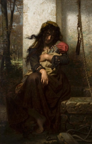 Hugues Merle, H &tau;&rho;&epsilon;&lambda;ή &tau;&omicron;&upsilon; &Epsilon;&tau;&rho;&epsilon;&tau;ά&tau;, 1871, &lambda;ά&delta;&iota; &sigma;&epsilon; &kappa;&alpha;&mu;&beta;ά, 152,7 x 99,4 &epsilon;&kappa;..