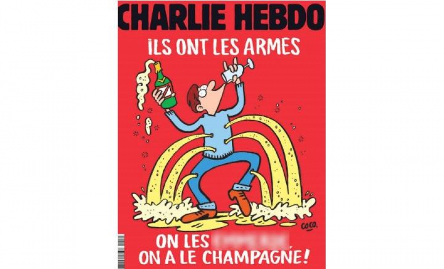 &Tau;&omicron; &tau;&epsilon;ύ&chi;&omicron;&sigmaf; &tau;&omicron;&upsilon; Charlie Hebdo, &pi;&omicron;&upsilon; &kappa;&upsilon;&kappa;&lambda;&omicron;&phi;ό&rho;&eta;&sigma;&epsilon; &mu;&epsilon;&tau;ά &tau;&omicron; &delta;&omicron;&lambda;&omicron;&phi;&omicron;&nu;&iota;&kappa;ό &kappa;&tau;ύ&pi;&eta;&mu;&alpha; &tau;&omega;&nu; &iota;&sigma;&lambda;&alpha;&mu;&iota;&sigma;&tau;ώ&nu; &tau;&rho;&omicron;&mu;&omicron;&kappa;&rho;&alpha;&tau;ώ&nu; &sigma;&tau;&omicron; &Pi;&alpha;&rho;ί&sigma;&iota;, &tau;&eta;&sigmaf; 13&eta;&sigmaf; &Nu;&omicron;&epsilon;&mu;&beta;&rho;ί&omicron;&upsilon;, ή&tau;&alpha;&nu; &upsilon;&pi;ό&delta;&epsilon;&iota;&gamma;&mu;&alpha; &sigma;&alpha;&rho;&kappa;&alpha;&sigma;&mu;&omicron;ύ: &laquo;&Alpha;&upsilon;&tau;&omicron;ί έ&chi;&omicron;&upsilon;&nu; &tau;&alpha; ό&pi;&lambda;&alpha;, &alpha;&lambda;&lambda;ά &gamma;&alpha;&mu;ώ&tau;&omicron;, &epsilon;&mu;&epsilon;ί&sigmaf; έ&chi;&omicron;&upsilon;&mu;&epsilon; &tau;&eta; &sigma;&alpha;&mu;&pi;ά&nu;&iota;&alpha;&raquo;, &gamma;&rho;ά&phi;&epsilon;&iota; &eta; &lambda;&epsilon;&zeta;ά&nu;&tau;&alpha; &tau;&omicron;&upsilon; &pi;&rho;&omega;&tau;&omicron;&sigma;έ&lambda;&iota;&delta;&omicron;&upsilon;.