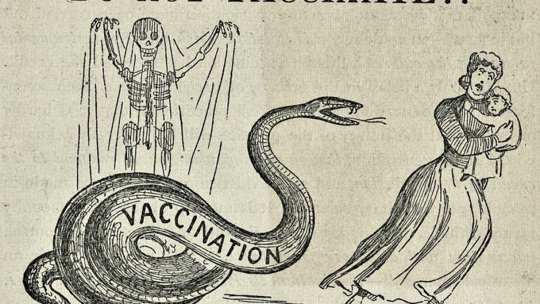 Γελοιογραφία του Δεκεμβρίου 1894, από μια αντιεμβολιαστική έκδοση.