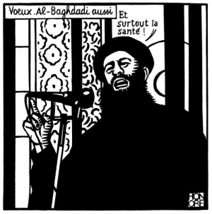 Το πιο πρόσφατο σκίτσο του Charlie Hebdo, σαρκάζει τον ηγέτη του Ισλαμικού Κράτους, Μπαγκντατί. 