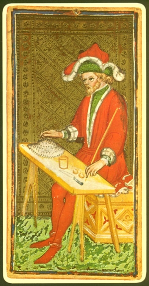 Η κάρτα «Μάγος» από τράπουλα ταρό του 15ου αιώνα.  