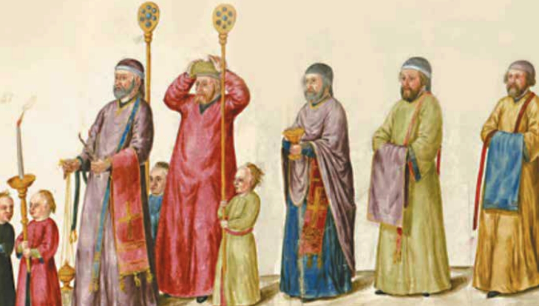 &Epsilon;&lambda;&lambda;&eta;&nu;&omicron;&rho;&theta;ό&delta;&omicron;&xi;&eta; &lambda;&epsilon;&iota;&tau;&omicron;&upsilon;&rho;&gamma;&iota;&kappa;ή &pi;&omicron;&mu;&pi;ή. &Alpha;&nu;&alpha;&pi;&alpha;&rho;ά&sigma;&tau;&alpha;&sigma;&eta; &alpha;&pi;ό &tau;&omicron; &beta;&iota;&beta;&lambda;ί&omicron; &kappa;&omicron;&sigma;&tau;&omicron;&upsilon;&mu;&iota;ώ&nu; &tau;&omicron;&upsilon; Lambert Vos, &pi;&omicron;&upsilon; &phi;&iota;&lambda;&omicron;&tau;&epsilon;&chi;&nu;ή&theta;&eta;&kappa;&epsilon; &pi;&epsilon;&rho;ί &tau;&omicron; 1574 &sigma;&tau;&eta;&nu; &Kappa;&omega;&nu;&sigma;&tau;&alpha;&nu;&tau;&iota;&nu;&omicron;ύ&pi;&omicron;&lambda;&eta;.  