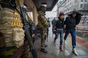 Είναι εμφανής η αστυνομική παρουσία στις Βρυξέλλες, μετά τα τελευταία τρομοκρατικά κτυπήματα των τζιχαντιστών.
