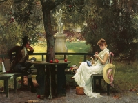 Marcus Stone, In love, λάδι σε καμβά, 1888.