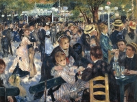 Auguste Renoir, Bal du moulin de la Galette, 1876, &lambda;ά&delta;&iota; &sigma;&epsilon; &kappa;&alpha;&mu;&beta;ά, 131 &times; 175 &epsilon;&kappa;.