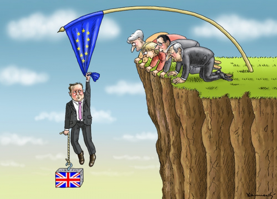 Γελοιογραφία ενός πιθανού Brexit.