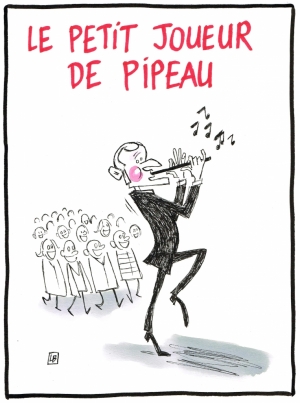 Γελοιογραφία του Εμμανουέλ Μακρόν από τον αινιγματικό LB του φανζίν Ζébra.