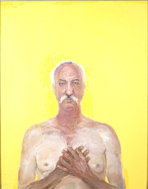 Χρόνης Μπότσογλου, Αυτοπροσωπογραφία, λάδι και γύψος σε καμβά, 90x70 εκ.