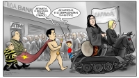 Γελοιογραφία του Χρήστου Παπανίκου.που δημοσιεύθηκε στην εφημερίδα Αναγγελία του Αγρινίου.