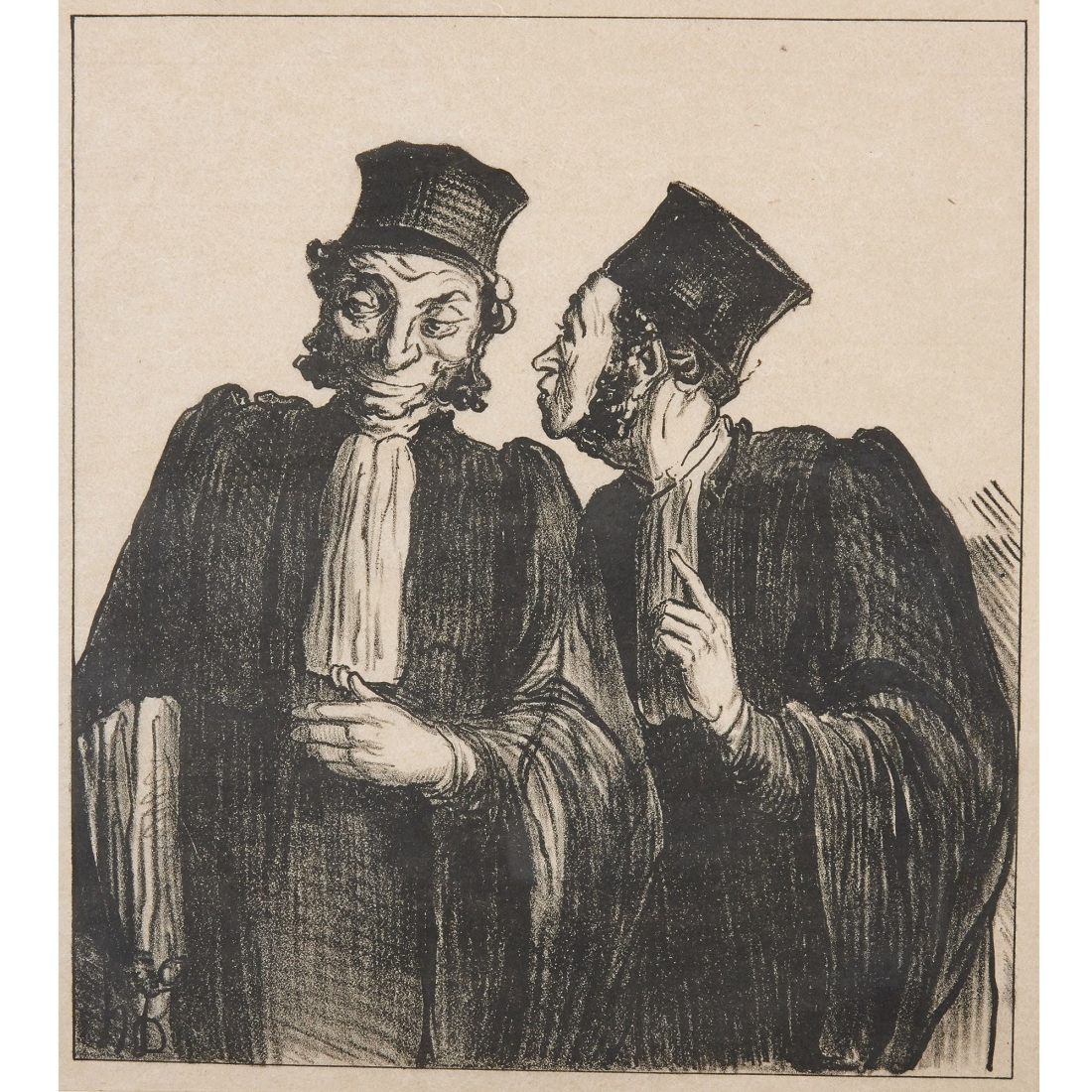 Honor&eacute; Daumier (1808-1879), &Delta;&upsilon;&omicron; &delta;&iota;&kappa;&eta;&gamma;ό&rho;&omicron;&iota;. &Lambda;&iota;&theta;&omicron;&gamma;&rho;&alpha;&phi;ί&alpha; &alpha;&pi;ό &tau;&eta; &sigma;&epsilon;&iota;&rho;ά &laquo;&Pi;&alpha;&rho;&iota;&sigma;&iota;&nu;ά &sigma;&chi;έ&delta;&iota;&alpha;&raquo;.  