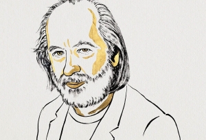 Ο Λάσλο Κρασναχορκάι, σχεδιασμένος από τον Niklas Elmehed.     