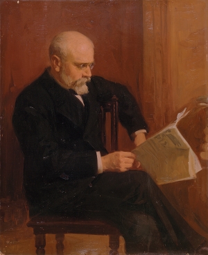 &Gamma;&epsilon;ώ&rho;&gamma;&iota;&omicron;&sigmaf; &Gamma;&omicron;&upsilon;&nu;&alpha;&rho;ό&pi;&omicron;&upsilon;&lambda;&omicron;&sigmaf;, &Pi;&rho;&omicron;&sigma;&omega;&pi;&omicron;&gamma;&rho;&alpha;&phi;ί&alpha; &tau;&omicron;&upsilon; &Epsilon;&lambda;&epsilon;&upsilon;&theta;&epsilon;&rho;ί&omicron;&upsilon; &Beta;&epsilon;&nu;&iota;&zeta;έ&lambda;&omicron;&upsilon;, &pi;&rho;&iota;&nu; &alpha;&pi;ό &tau;&omicron; 1936 (&chi;&rho;&omicron;&nu;&iota;ά &tau;&omicron;&upsilon; &theta;&alpha;&nu;ά&tau;&omicron;&upsilon; &tau;&omicron;&upsilon;), &lambda;ά&delta;&iota; &sigma;&epsilon; &chi;&alpha;&rho;&tau;ό&nu;&iota;, 62 x 51 &epsilon;&kappa;.  