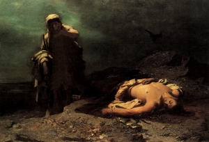 Νικηφόρος Λύτρας, Η Αντιγόνη μπροστά στον νεκρό Πολυνείκη, λάδι σε καμβά, 1865.