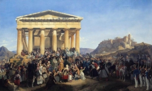 Peter von Hess, Η είσοδος του βασιλέως Όθωνος της Ελλάδος στην Αθήνα, 1839, λάδι σε καμβά, 250 x 415 εκ. 