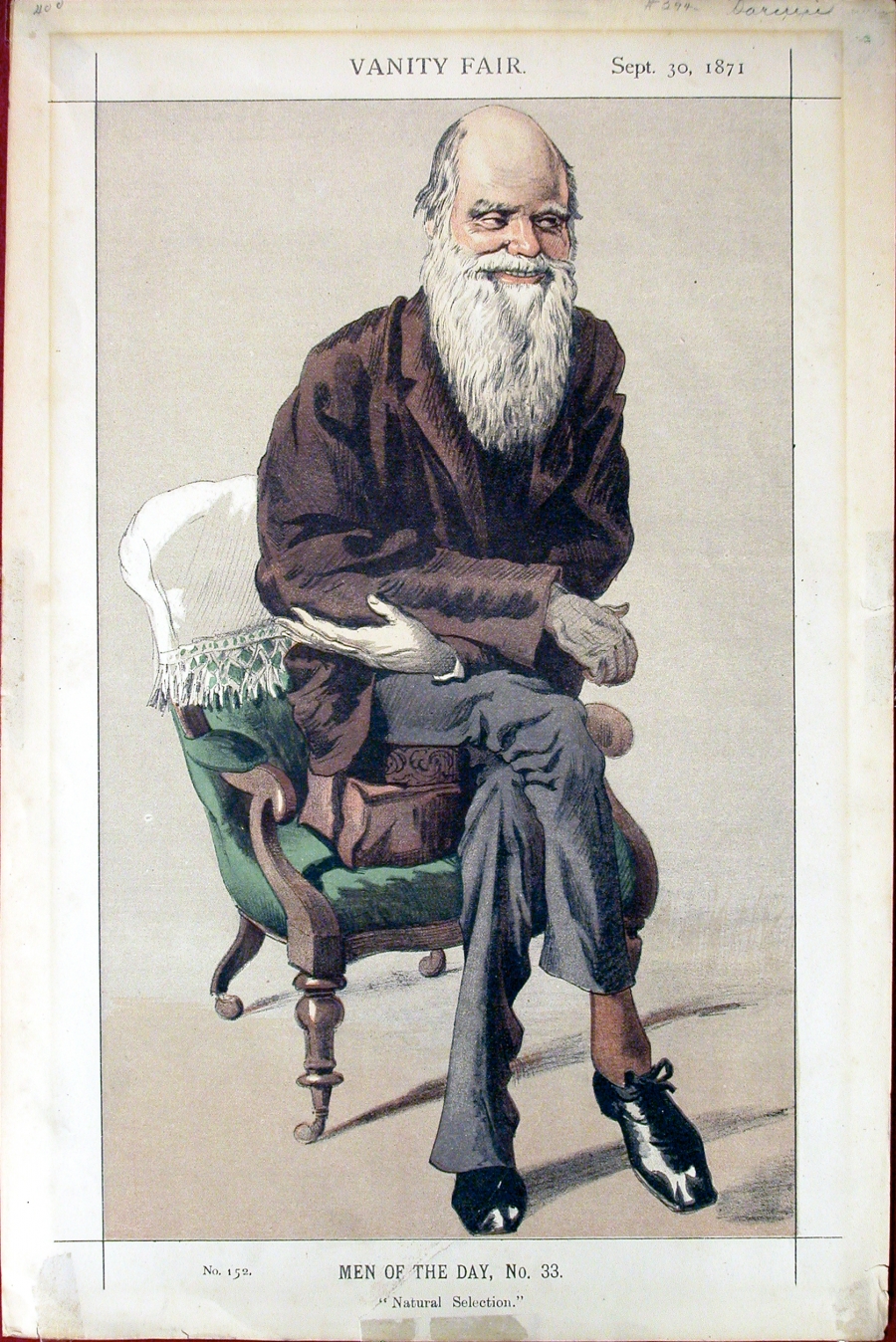 Καρικατούρα του Δαρβίνου από το περιοδικό Vantity Fair, τχ. 30 Σεπτεμβρίου 1871.